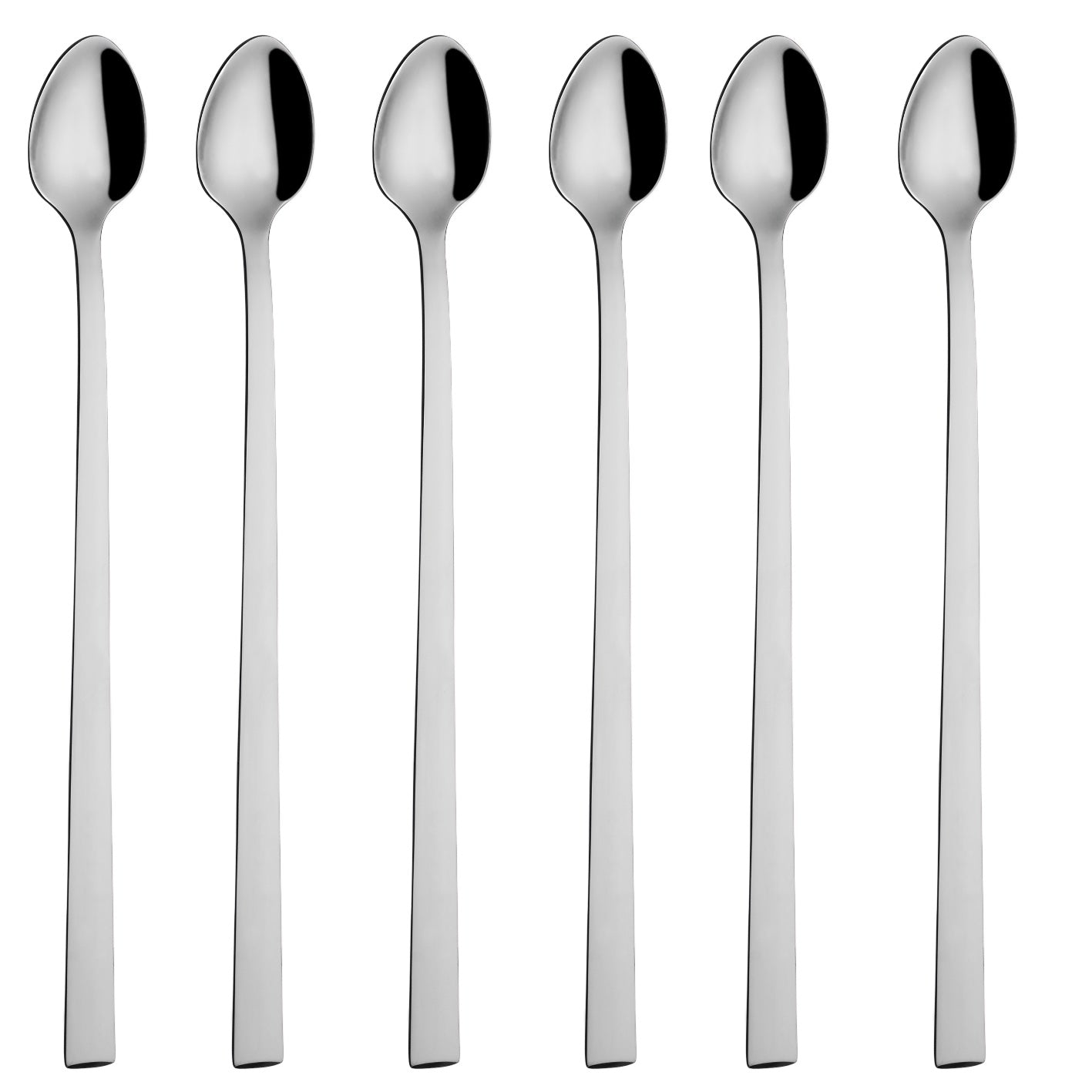 Invicta 6er Set Eis-/Longdrinklöffel  18/10 Edelstahl Rostfrei 201mm spülmaschinenfest